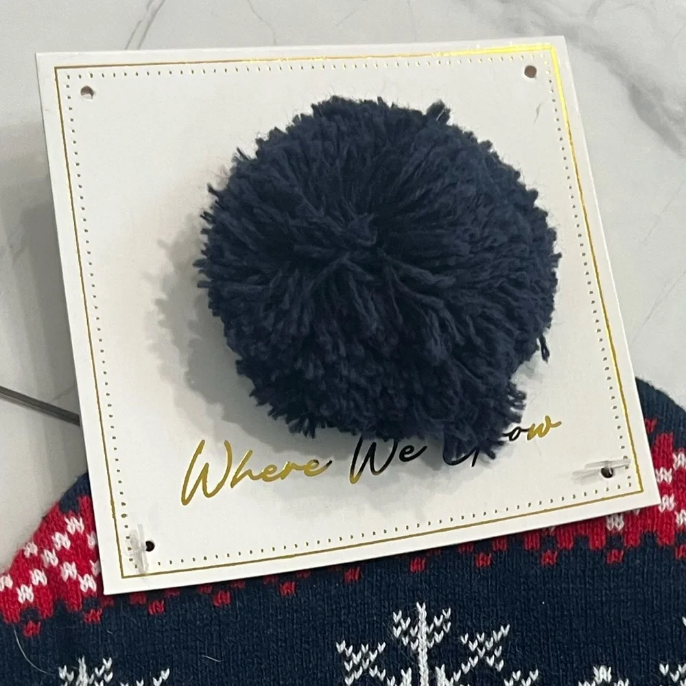 Kids Winter Knit Beanie with Snowflake Design